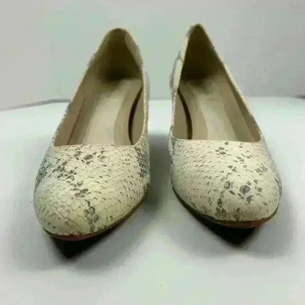 COLE HAAN The Go-to‎ Wedge Chalk Python Snake  Print- Size 8.5